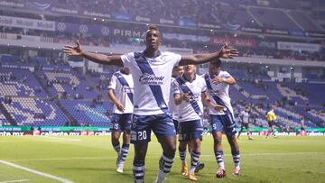  Kevin Velasco celebrates his goal 1-0 of Puebla during the game Puebla vs Tijuana, corresponding to Round 07 of the Torneo Apertura 2023 of the Liga BBVA MX, at Cuauhtemoc Stadium, on September 01, 2023.

<br><br>

Kevin Velasco celebra su gol 1-0 de Puebla durante el partido Puebla vs Tijuana, correspondiente a la Jornada 07 del Torneo Apertura 2023 de la Liga BBVA MX, en el Estadio Cuauhtemoc, el 01 de Septiembre de 2023.