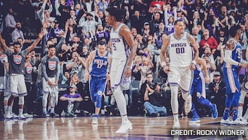 De'Aron Fox, tras anotar la canasta del triunfo ante los Sixers.