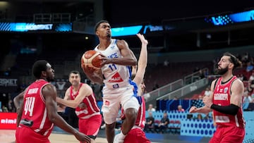 Theo Maledon, en el Francia-Georgia de octavos de final.