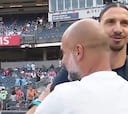 El momento en Estados Unidos entre Zlatan Ibrahimovic y Pep Guardiola