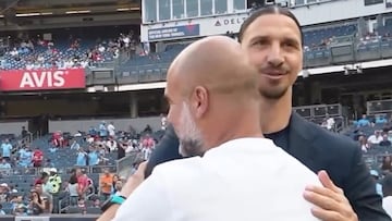 El momento en Estados Unidos entre Zlatan Ibrahimovic y Pep Guardiola