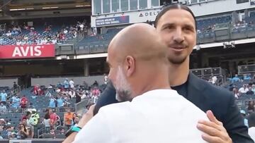 El momento en Estados Unidos entre Zlatan Ibrahimovic y Pep Guardiola