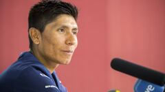 Nairo Quintana atiende a los medios durante una rueda de prensa en el Tour de Francia 2017.