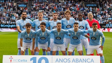 Formación inicial del Celta ante la Real Sociedad en el partido correspondiente a la 18ª jornada de LaLiga EA Sports.