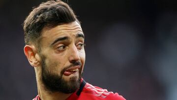 El centrocampista portugués del Manchester United, Bruno Fernandes, durante un partido.
