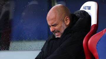 The Manchester City manager was cryptic in his post-match interview with reporters.