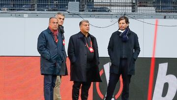 Laporta, con Mateu Alemany, Rafa Yuste y Enric Masip.