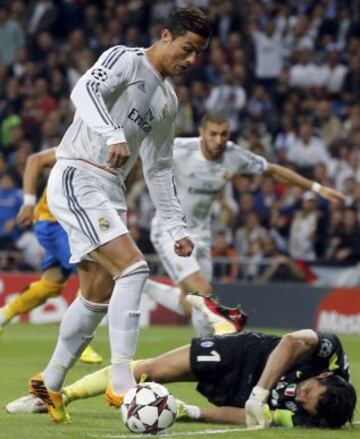 Partido de la Champions League, grupo B. Real Madrid-Juventus. 1-0. Cristiano Ronaldo anota el primer tanto.