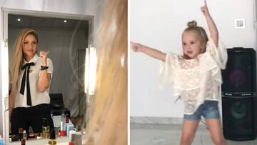 Shakira en el camerino del Global Citizen Festival y Althea, la hija mayor de Ivan Rakitic y Raquel Mauri, bailando Me enamor¨¦