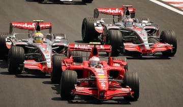 La temporada de 2007, con la pareja Hamilton-Alonso en McLaren es por todos recordada. Las luchas internas en el box de Woking las aprovechó Kimi Raikkonen, quien llegó con todo en contra a Brasil, pero su victoria en Interlagos, con el segundo de Massa, le dio el título al finlandés por un punto, el que le faltó a Alonso, tercero, y Hamilton, séptimo.