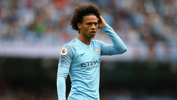 El extremo alem&aacute;n del Manchester City, Leroy San&eacute;, durante un partido.