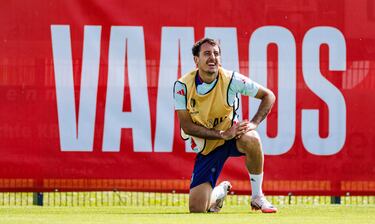 Oyarzabal durante el entrenamiento.