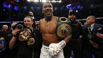 El excampe¨®n de los pesos pesados Anthony Joshua.