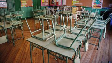 Clase vacía durante la cuarentena.