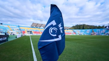 Flag of Concacaf during the round one first leg match between Olimpia and Club America as part of the CONCACAF Champions Cup 2026, at Nacional Chelato Ucles Stadium on February 03, 2026 in Tegucigalpa, Honduras.