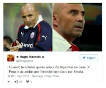 Los memes dedicados a Sampaoli tras renuncia de Martino