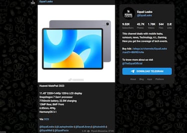 La Huawei MatePad 2023 deja ver sus potentes características para la gama media