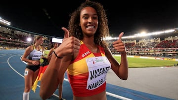 Mar&iacute;a Vicente tras ser campeona mundial juvenil en Nairobi. 