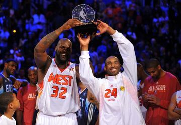 All Star de 2009... quién lo iba a decir: Shaq y Kobe, otra vez juntos y sonrientes, comparten MVP.