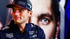 LAS VEGAS, NEVADA - NOVEMBER 15: Max Verstappen of the Netherlands and Oracle Red Bull Racing looks on in the Paddock during previews ahead of the F1 Grand Prix of Las Vegas at Las Vegas Strip Circuit on November 15, 2023 in Las Vegas, Nevada.   Mark Thompson/Getty Images/AFP (Photo by Mark Thompson / GETTY IMAGES NORTH AMERICA / Getty Images via AFP)