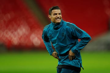 Cristiano Ronaldo in Tuesday's training session at Wembley