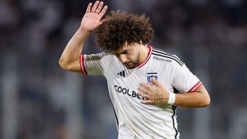 Futbol, Colo Colo vs Everton.
Fecha 5, campeonato Nacional 2023.
El jugador de Colo Colo Maximiliano Falcon es fotografiado durante el partido de primera division contra Everton disputado en el estadio Monumental en Santiago, Chile.
19/02/2023
Felipe Zanca/Photosport

Football, Colo Colo vs Everton.
3nd turn, 2023 National Championship.
Colo Colo's player Maximiliano Falcon, is photographed against HHH of Everton during the first division match at the Monumental stadium in Santiago, Chile.
19/02/2023
Felipe Zanca/Photosport