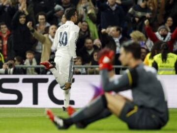 James vuelve con su magia y marca doblete en el duelo del Real Madrid contra el Sevilla, partido de ida de los octavos de final de la Copa del Rey.