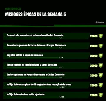 Misiones &eacute;picas de la Semana 5 de la Temporada 5