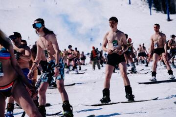 Descenso en bikini y ba?ador, tanto en esqu¨ª como en snowboard, de 1.761 personas.