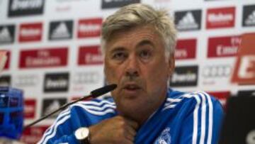 Carlo Ancelotti, durante la rueda de prensa de este martes.