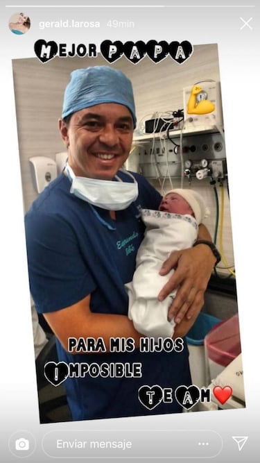 Nació Benjamín Gallardo, el cuarto hijo del Muñeco junto Geraldine La Rosa