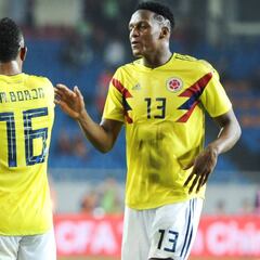 Yerry Mina y Borja alientan a Santa Fe desde la Selección