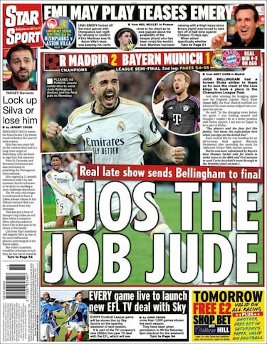 "Milagro y polémica": las portadas de la nueva remontada del Real Madrid en Champions League