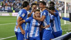 Alegr&iacute;a del M&acute;laga, tras un gol.