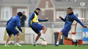 Falcao García durante el entreno de este lunes de Rayo Vallecano.