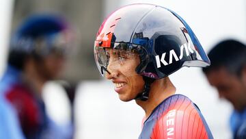 Egan Bernal of Team Ineos Grenadiers is seen during a time trial at the second stage of the PostNord Tour of Denmark in Assens,on the island of Funen, Denmark, on August 17, 2022. (Photo by Bo Amstrup / Ritzau Scanpix / AFP) / Denmark OUT