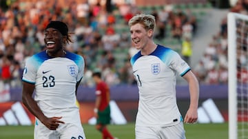 Gordon celebra el gol de Inglaterra ante Portugal.