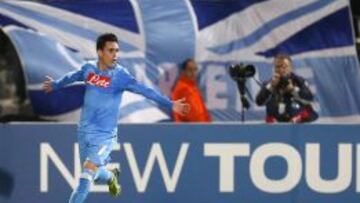 Jose Callejon, jugador del N&aacute;poles, fue el autor del primer gol del cuadro italiano contra el Marsella.