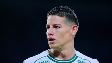 MEXICO CITY, MEXICO - APRIL 15: James Rodriguez of Leon looks on during the 16th round match between Cruz Azul and Leon as part of the Torneo Clausura 2025 Liga MX at Estadio Olimpico Universitario on April 15, 2025 in Mexico City, Mexico. (Photo by Mauricio Salas/Jam Media/Getty Images)