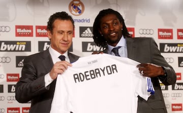 El futbolista togolés fue presentado de la mano de Jorge Valdano en el Santiago Bernabéu en enero de 2011 en calidad de cedido. Al final de temporada el Real Madrid no hizo efectiva su compra y el delantero volvió al Manchester City. 