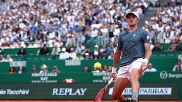 Tennis - ATP Masters 1000 - Monte Carlo Masters - Monte Carlo Country Club, Roquebrune-Cap-Martin, France - April 10, 2026 Brazil's Joao Fonseca reacts during his quarter final match against Germany's Alexander Zverev REUTERS/Manon Cruz