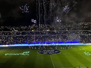 Final de ida de la Copa BetPlay entre Millonarios y Atlético Nacional en El Campín.