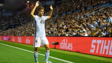 Denis Suárez, durante un partido en Balaídos en su etapa en el Celta.