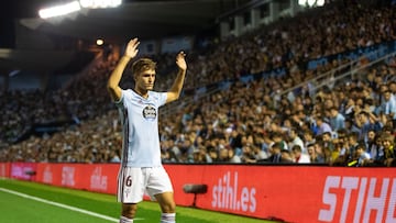 Denis Suárez, durante un partido en Balaídos en su etapa en el Celta.