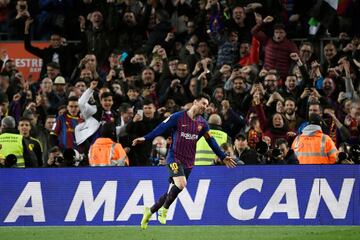 2-0. Leo Messi celebró el segundo gol.