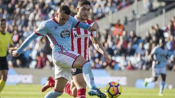 Aspas marc&oacute; su gol 50 con el Celta en Primera con este derechazo.