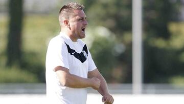 Ruano durante un partido de la cantera malaguista.