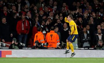1-1. Antoine Griezmann celebró el gol del empate.