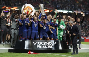 El Manchester United campeón de la Europa League.