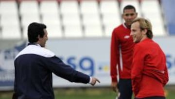 Unai Emery e Ivan Rakitic